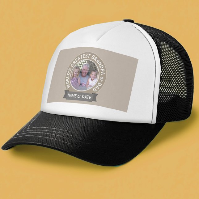 Casquette Le plus grand papa grand Modèle photo du monde ver (Custom World's Greatest Grandpa Trucker Hat)
