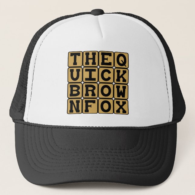 Casquette Le Renard Brun Rapide, Sujet Pangramme (Devant)