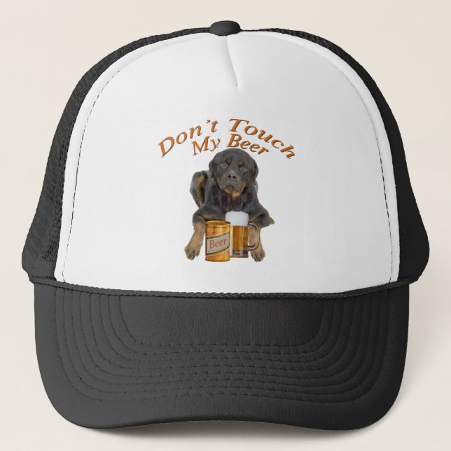 Casquette Le rottweiler ne touchent pas ma bière (Devant)