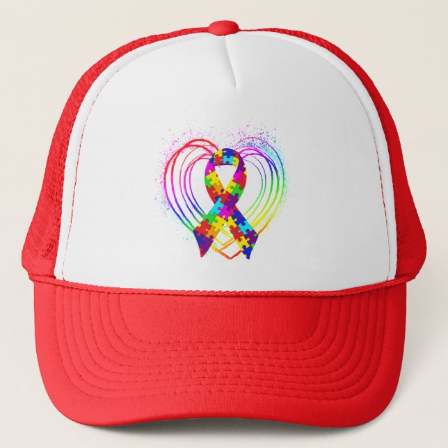 Casquette Le Ruban sur le coeur de l'autisme (Devant)