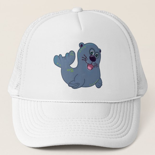 Casquette Le Sceau De Tissu Chez Zazzle Mascot Caractère Log (Devant)