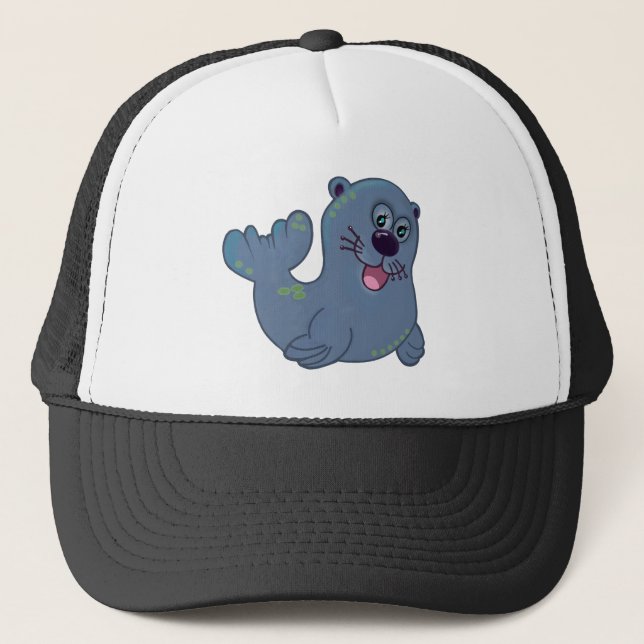 Casquette Le Sceau De Tissu Chez Zazzle Mascot Caractère Log (Devant)