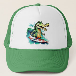 Casquette Le surf de crocodile drôle