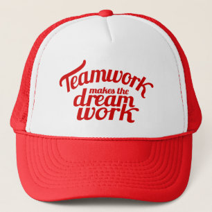 Casquette Le travail d'équipe rouge rend le travail de rêv
