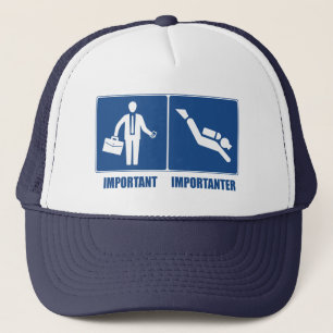 Casquette Le Travail Est Important, La Plongée Est Importan