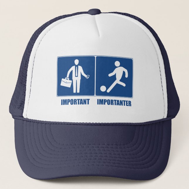 Casquette Le Travail Est Important, Le Football Est Importan (Devant)