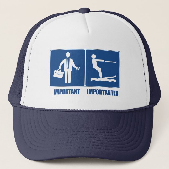 Casquette Le Travail Est Important, Le Ski Nautique Est Impo (Devant)