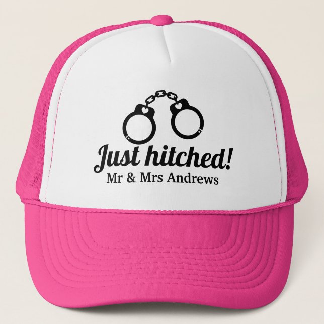 Casquette Le trucker de Just hitched Handcuffs a fait le tou (Devant)