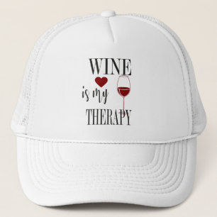 Casquette Le Vin Est Mon Thérapie Trucker Chapeau