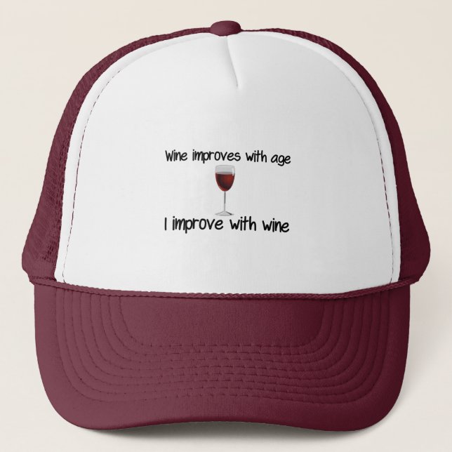 Casquette le vin s'améliore avec l'âge (Devant)