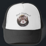 Casquette Le Visage Ferret A Du Poulet ?<br><div class="desc">Chemises et casquette avec une jolie photo du visage d'un furet et un texte qui dit "Avez-vous du poulet ?" Pour les propriétaires de furets ou les amateurs de furets,  les cadeaux avec des photos de furets réchaufferont leur coeur. Photo de Ferret numériquement photographiée à l'origine</div>