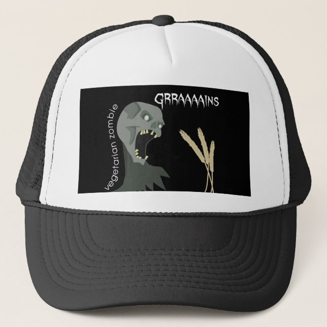 Casquette Le zombi végétarien veut Graaaains ! (Devant)