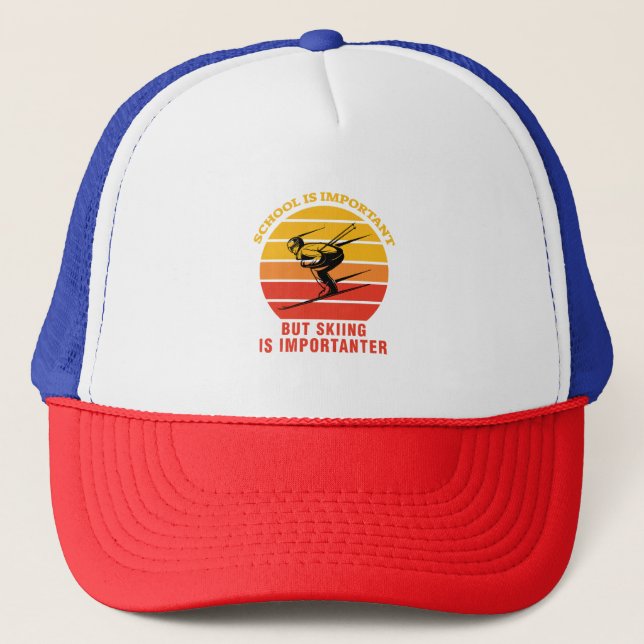 Casquette L'école est importante mais le ski est encore plus (Devant)
