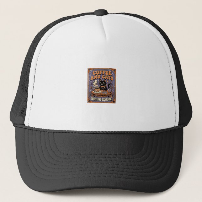 Casquette Lecture de la fortune du café et des chats Chats F (Devant)