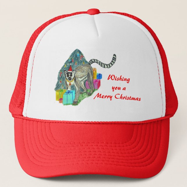 Casquette Lémur de Noël (Devant)