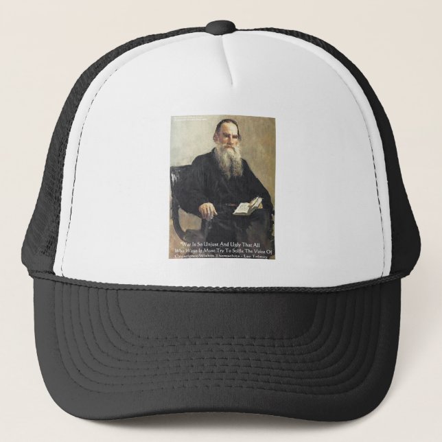 Casquette Leo Tolstoï "La guerre est injuste" Don de citatio (Devant)