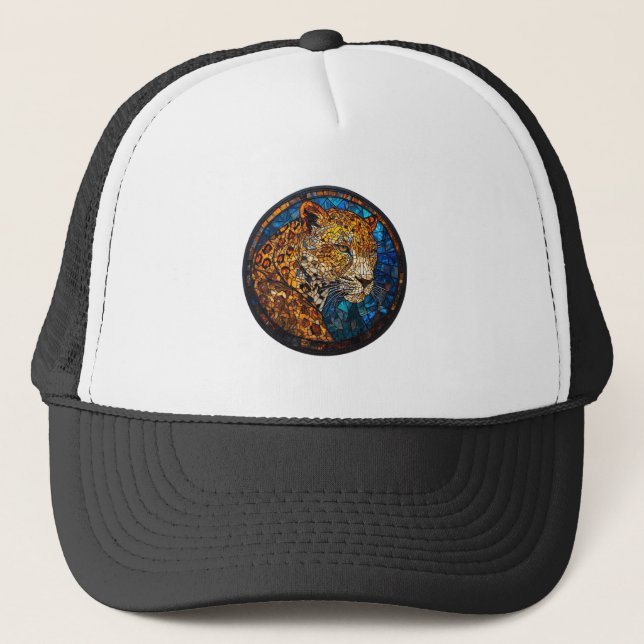 Casquette Léopard aux tons chauds et froids (Devant)