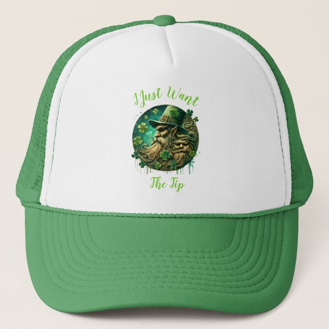 Casquette Leprechaun Malicieux Savourer Une pinte (Devant)