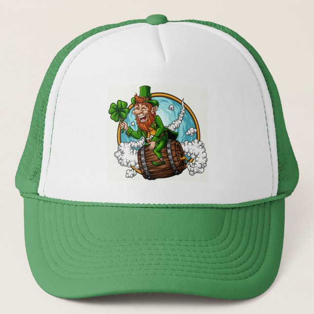 Casquette Leprechaun sur un fût Saint Patrick (Devant)