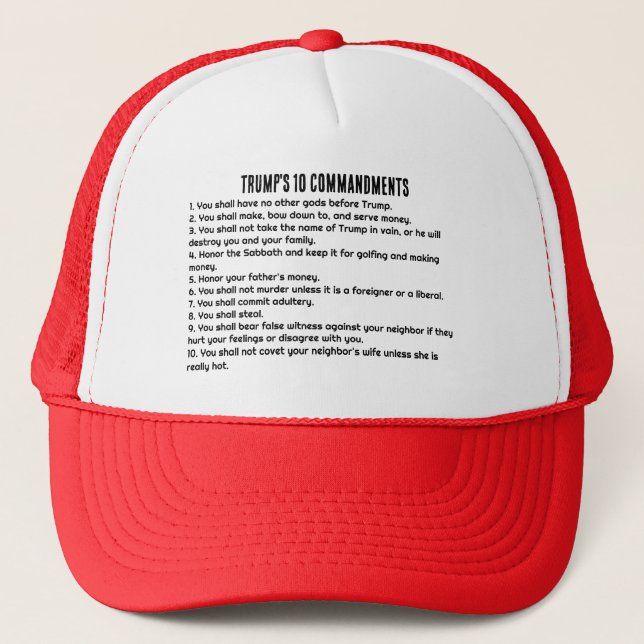 Casquette Les 10 commandements de Trump (Devant)