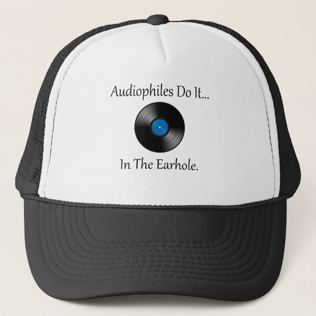 Casquette Les audiophiles le font... Dans le trou de l'oreil (Devant)
