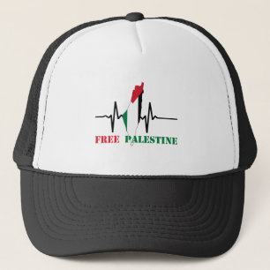 Casquette Les battements de coeur de la carte Palestine-Free