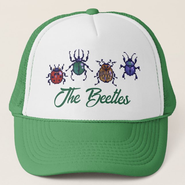 Casquette Les Beetles, l'art des pixels (Devant)