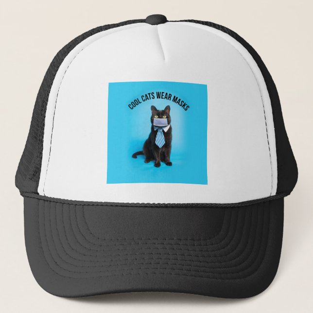 Casquette Les chats cool portent des masques (Devant)