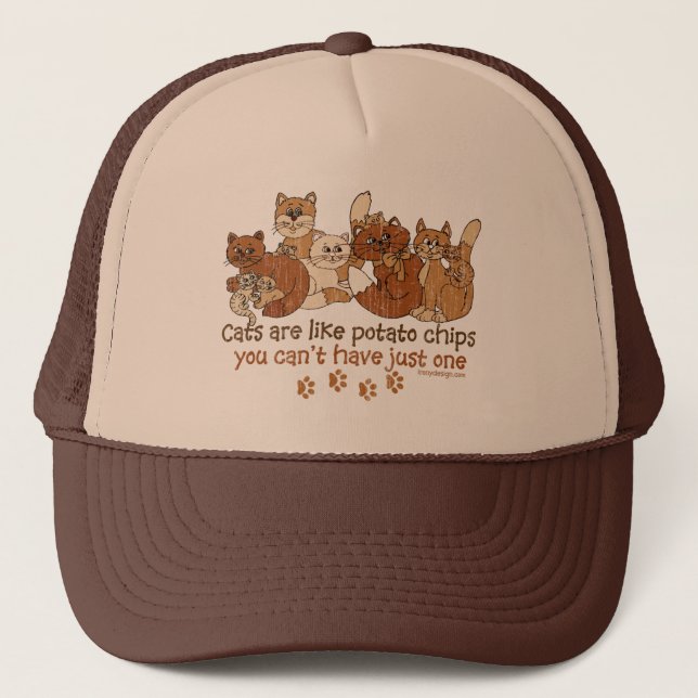 Casquette Les chats sont comme des pommes chips affligées (Devant)