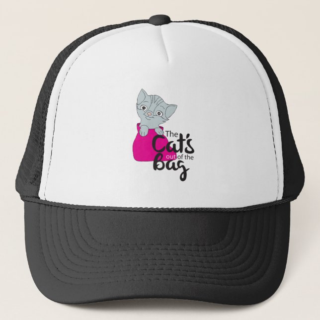 Casquette Les chats sortis du sac Kitten Dessin de Kitty (Devant)