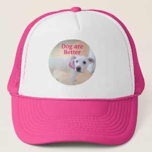 Casquette Les chiens sont mieux Photo de mignon blanc Chiot