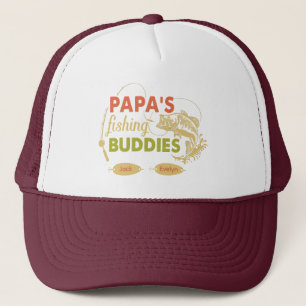 Casquette Les copains de pêche de Papa Noms personnalisés de