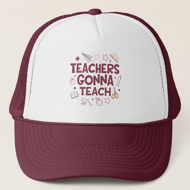 Casquette Les Enseignants Vont Enseigner Joli Professeur Ros (Devant)
