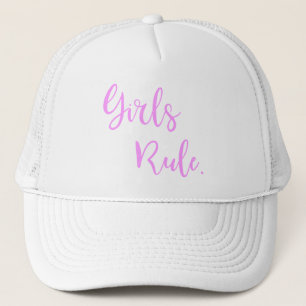 Casquette Les filles gouvernent le texte rose inspirant Blan