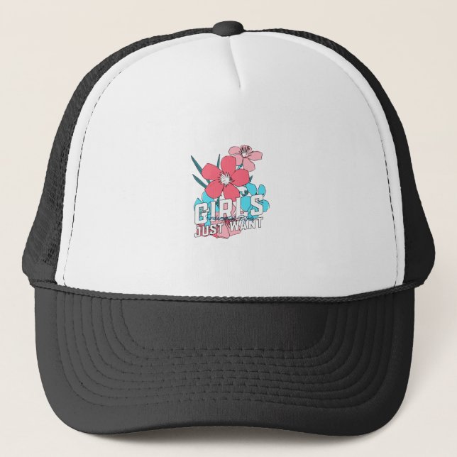 Casquette Les filles veulent juste des droits fondamentaux (Devant)