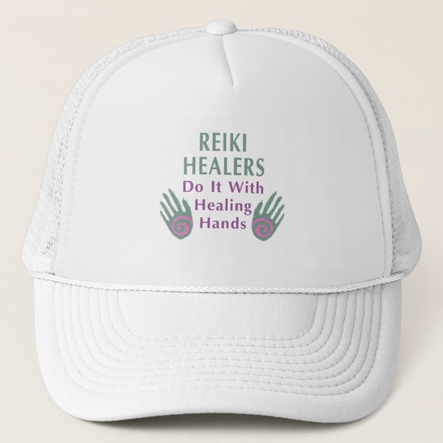 Casquette Les guérisseurs Reiki le font avec les mains de gu (Devant)