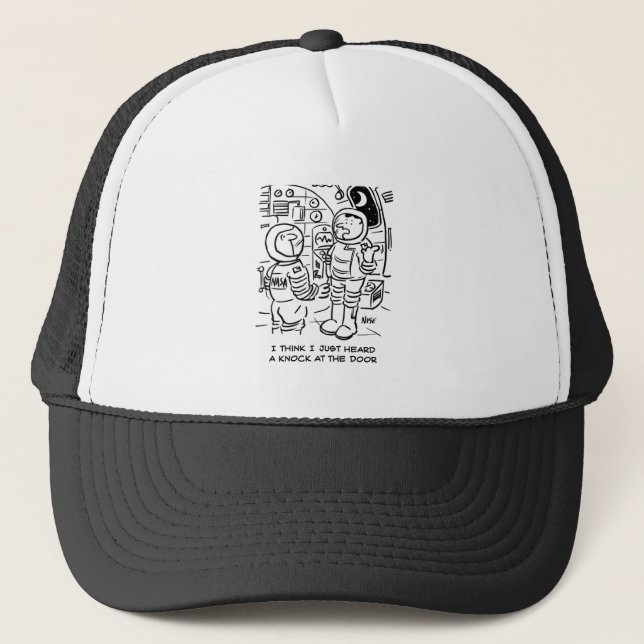 Casquette Les hommes de l'espace écoutent frapper à la porte (Devant)