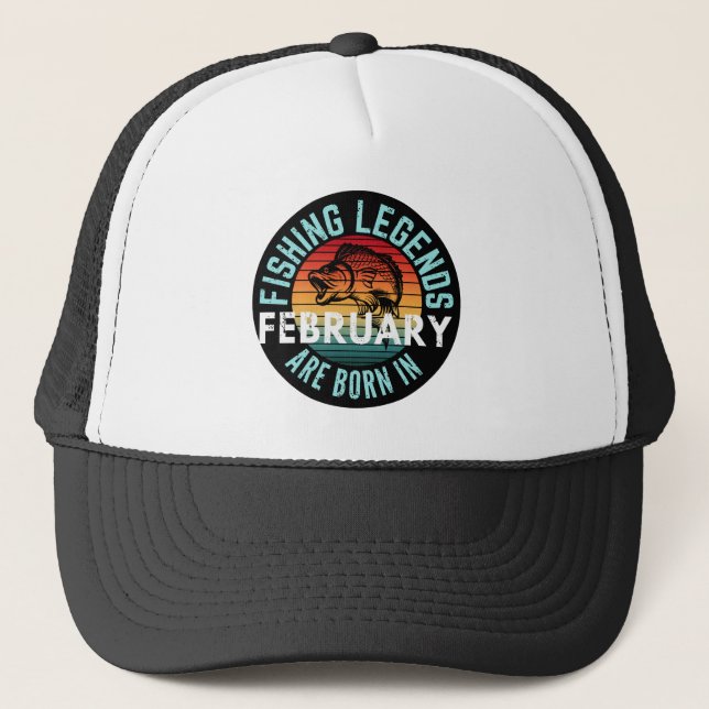 CASQUETTE LES LÉGENDES DE PÊCHE NÉES EN FÉVRIER (Devant)
