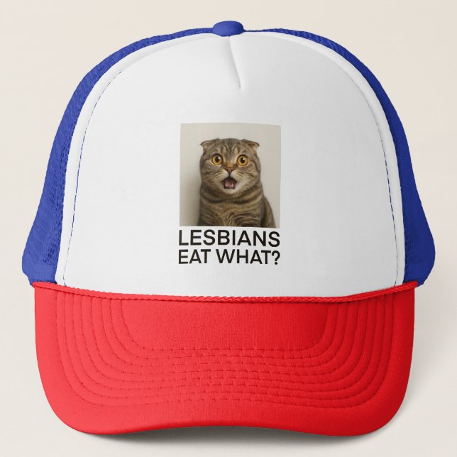 Casquette Les lesbiennes mangent quoi de drôle (Devant)