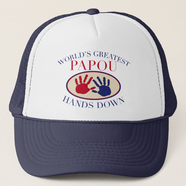 Casquette Les meilleures mains de Papou vers le bas (Devant)
