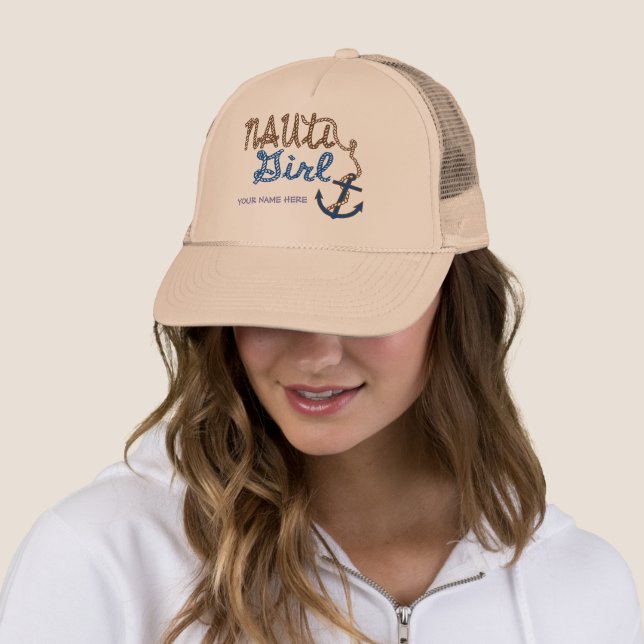 Casquette Les noeuds et l'Ancre de corde de fille de Nauti - (En situation)