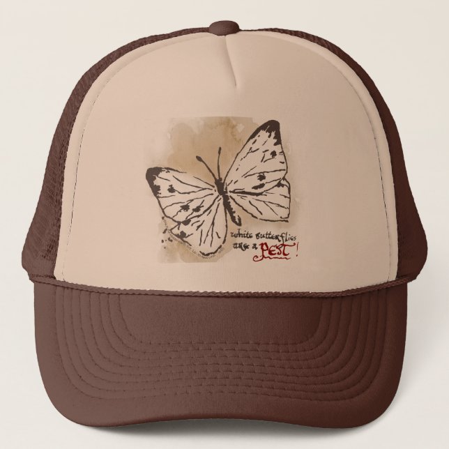 Casquette Les papillons blancs sont un animal nuisible (Devant)