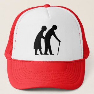 Casquette Les personnes âgées de PRÉCAUTION - poteau de