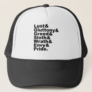 Casquette Les sept péchés capitaux tels que popularisés par