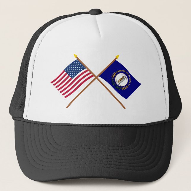 Casquette Les USA et drapeaux croisés par Kentucky (Devant)