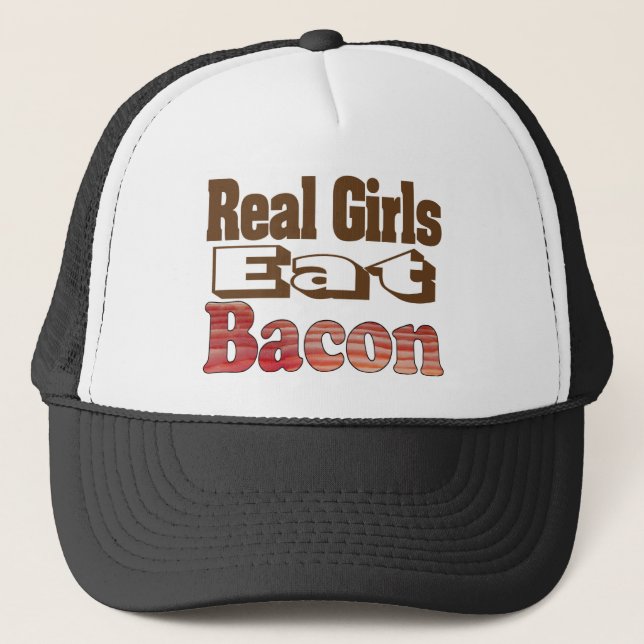 Casquette Les vraies filles mangent du bacon (Devant)