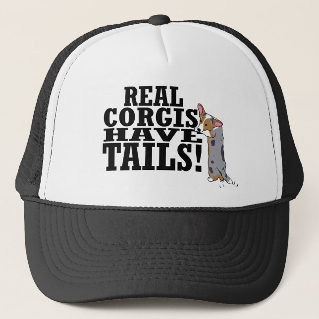 Casquette Les vrais Corgis ont des queues (Devant)