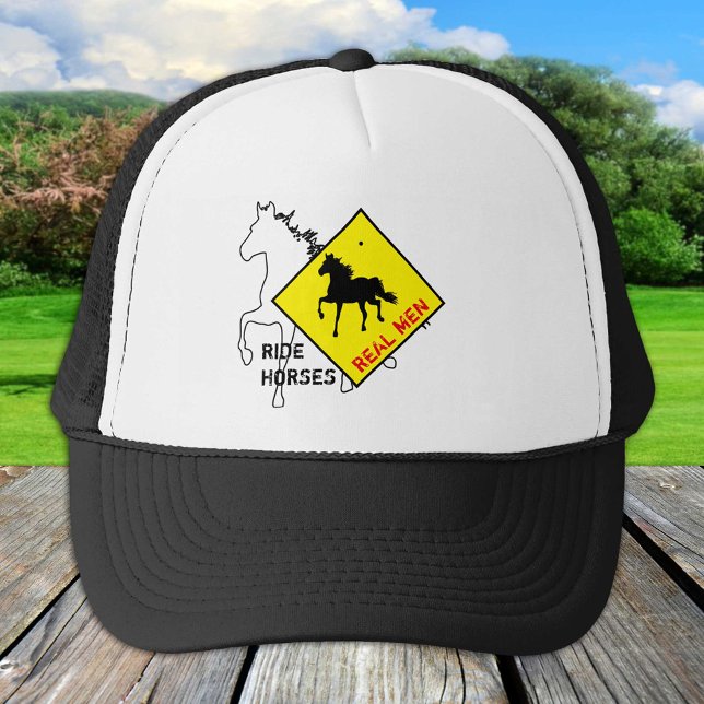 Casquette Les vrais hommes chevauchent des chevaux & Black H (Créateur téléchargé)