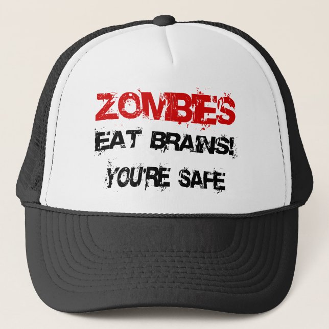 Casquette Les zombis mangent des cerveaux ! (Devant)