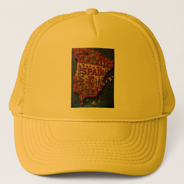 Casquette L'Espagne en mosaïque 3D (Devant)